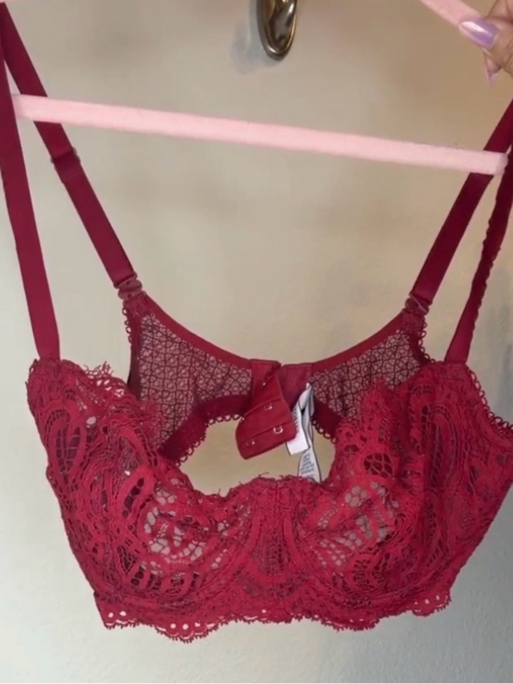 Victoria's Secret Burgundy Lace Underwire Bra bundle